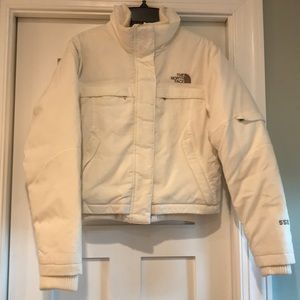North Face ski jacket, cream color